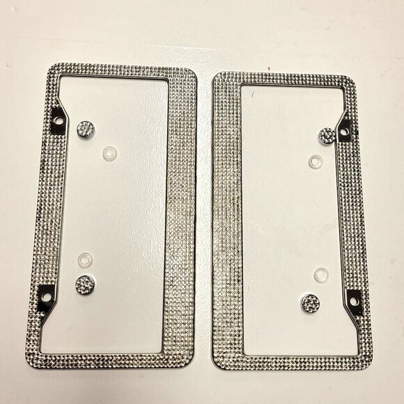 Rhinestone Crystal Bling Car Plate Frames - Picture 2 of 11